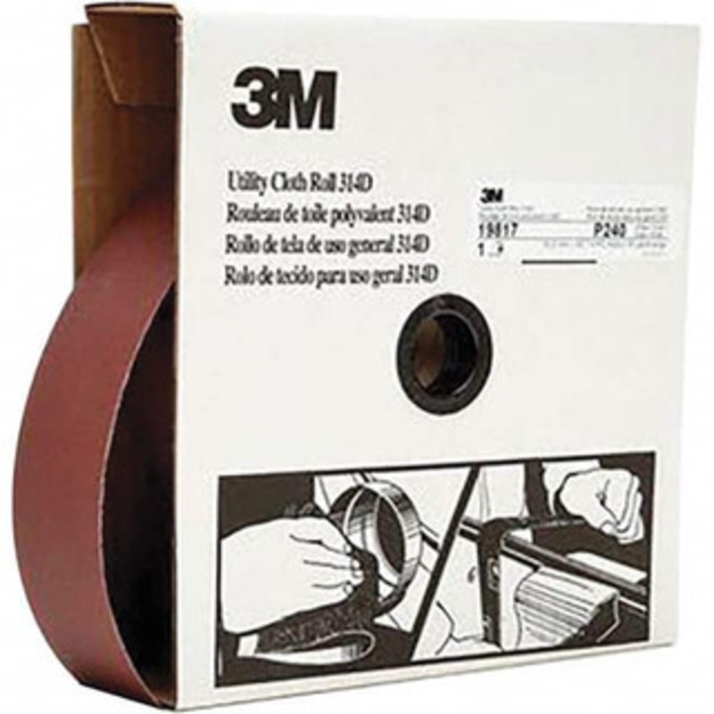 3M 2 x 50 Yd 240 Grit Aluminum Oxide Shop Roll Very Fine Grade, J Weighted Cloth Backing 7000118537 – 06363634