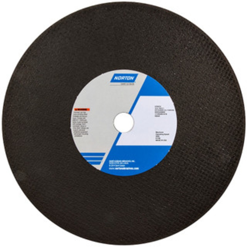 Norton 12 x 1/8, 1 Hole Zirconia Alumina Cutoff Wheel Reinforced, 5,095 Max RPM, Use with Stationary Grinders 66253249600 – 42064543