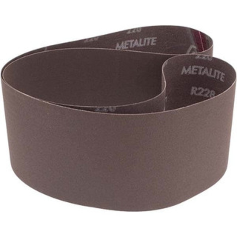 Norton 4 Wide x 54 OAL, 220 Grit, Aluminum Oxide Abrasive Belt Aluminum Oxide, Very Fine, Coated, Series R228 78072762536 – 82111063