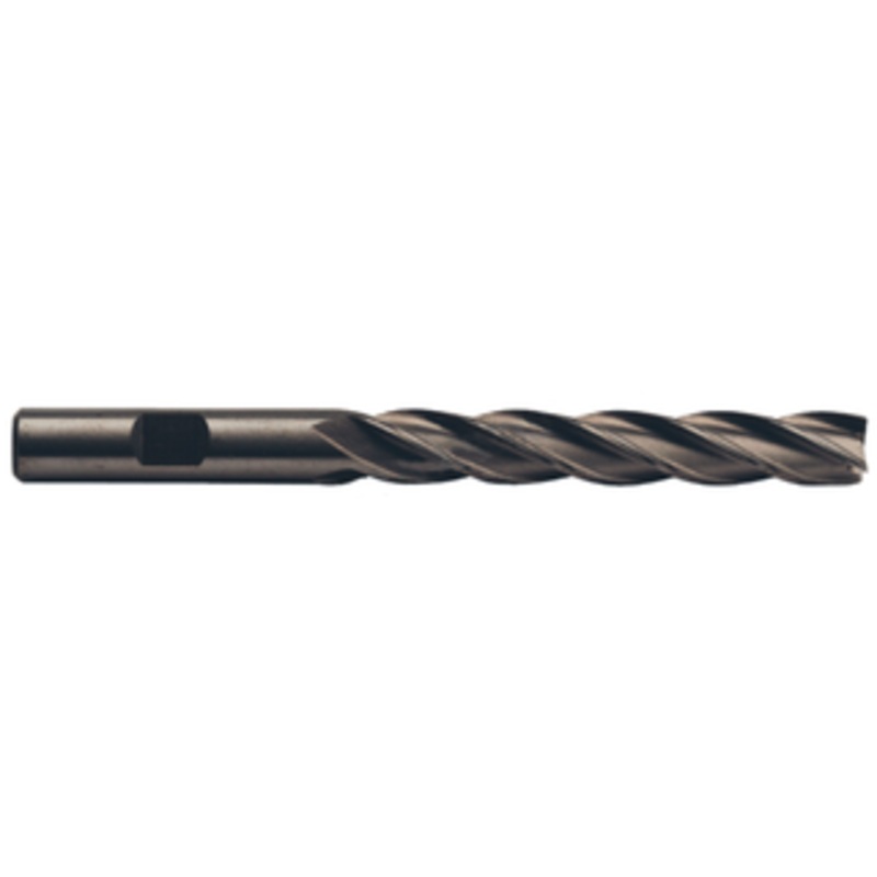 Precise 4 Flute Extra Long H.S.S. Non-Center Cut Finishing End Mill, 5/8 Size, 5/8 Shank Diameter, 4 Length of Cut,  6-1/8 OAL
