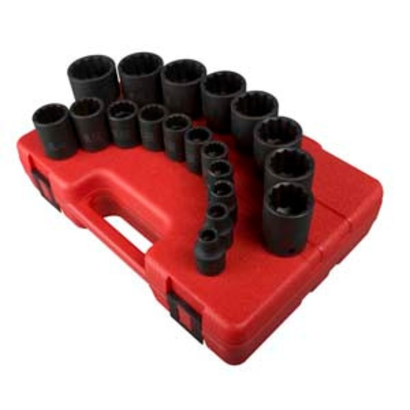 Sunex 19 PC 1/2 DR.12 Pt.Standard Impact Socket Set – SU2819