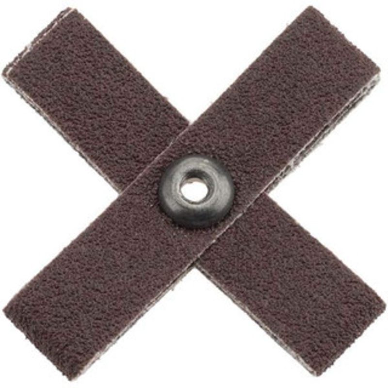 Merit Abrasives 80 Grit, Medium Grade, Aluminum Oxide Cross Pad 2-1/4 Long x 2-1/4 Wide x 1/2 Thick, 8 Ply, 18,000 Max RPM 08834184402 – 72391329