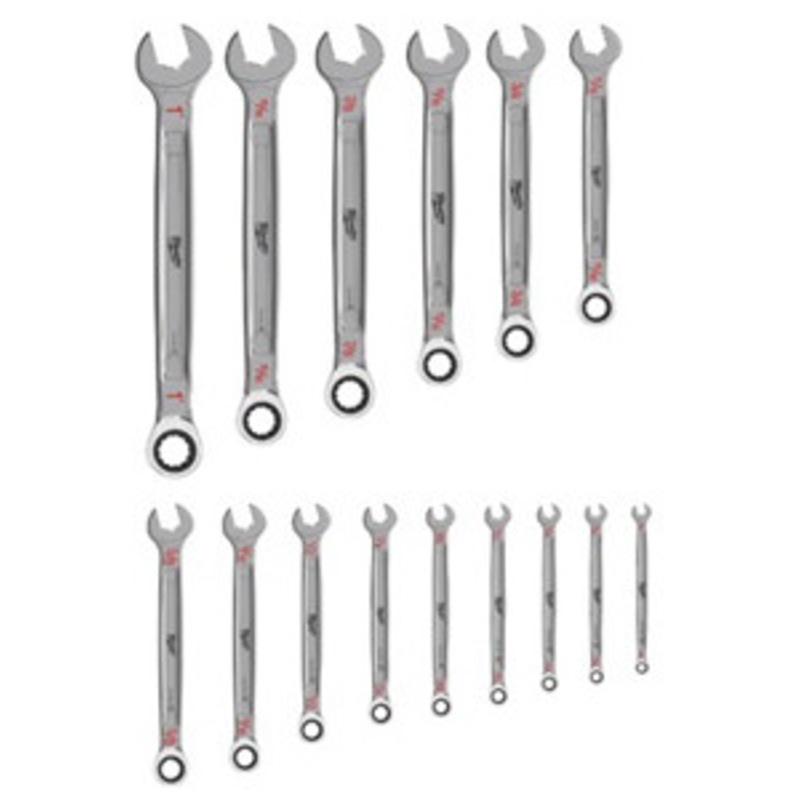 Milwaukee 15 Pc SAE MAX BITE Ratcheting Wrench Set – MWK48-22-9416