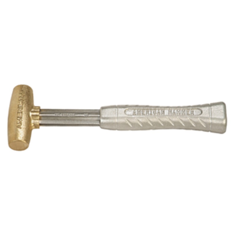American Hammer Brass Alloy Head Tapered Hammer, 1-1/4 Face Diameter, 1.5 lbs. Head Weight, 12 OAL – AM15BRAG