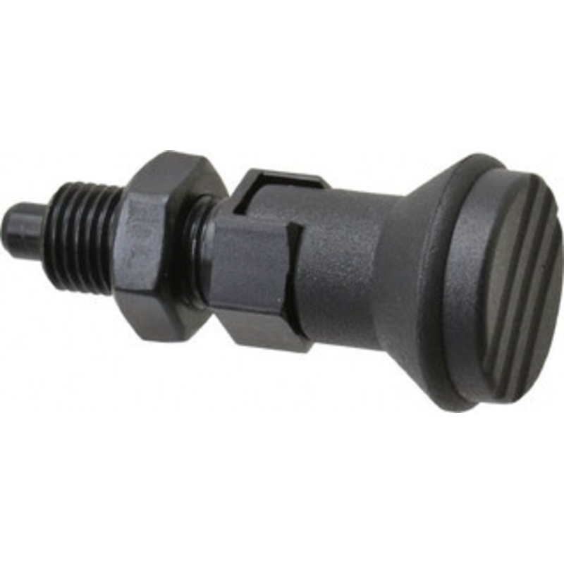 Gibraltar 3/8-24, 15mm Thread Length, 5mm Plunger Diam, Lockout Knob Handle Indexing Plunger Plunger Style D, 17mm Body Length, 47mm OAL, Steel IPG-109-G – 87863106