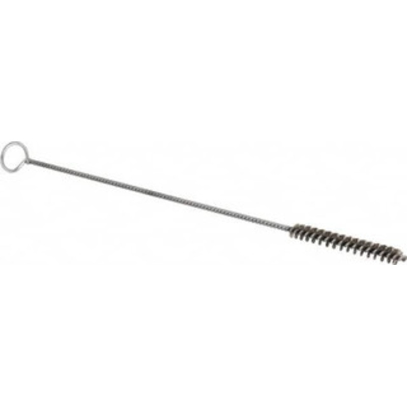 Schaefer Brush 3 Long x 3/8 Diam Stainless Steel Long Handle Wire Tube Brush Single Spiral, 27 OAL, 0.005 Wire Diam, 0.145 Shank Diam 14444 – 09395310