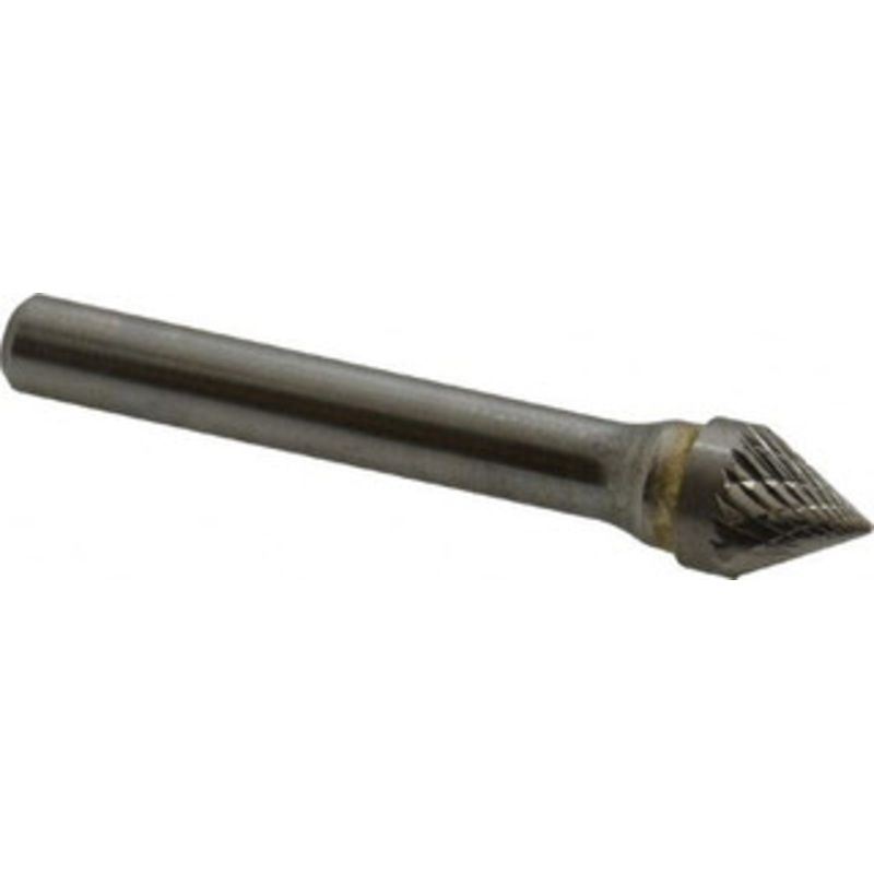 SGSPRO 3/8 Cut Diam, 1/4 Shank Diam, 60 Carbide Double Cut Cone Burr Point End, 2-1/16 OAL, 5/16 LOC 14703 – 05292107