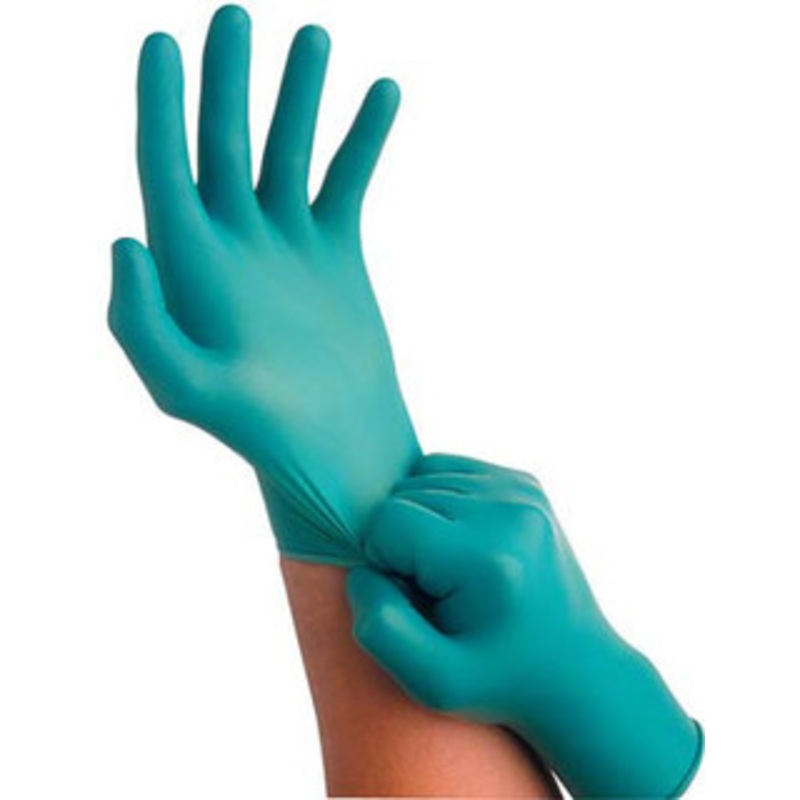 Ansell Touch N Tuff Nitrile Disposable Gloves, Box of 100, Powdered, Size Medium – 56-989-7