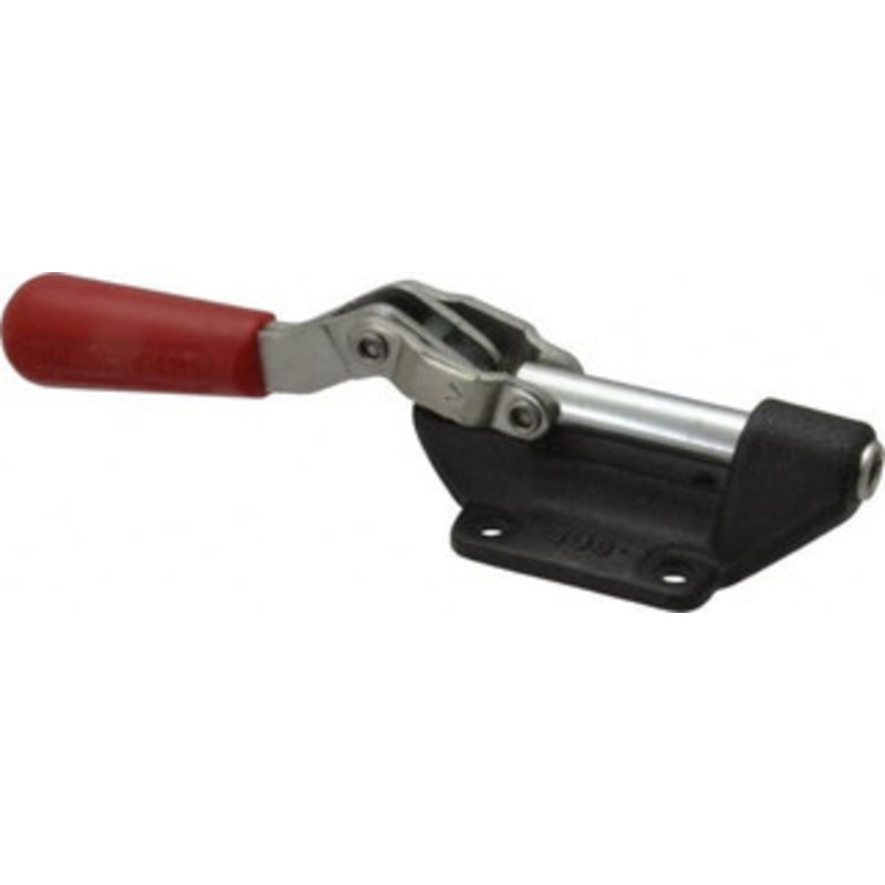 Destaco 600 Lb Load Capacity, Flanged Base, Carbon Steel, Standard Straight Line Action Clamp 4 Mounting Holes, 0.27 Mounting Hole Diam, 0.47 Plunger Diam, Straight Handle 603-M – 01208859