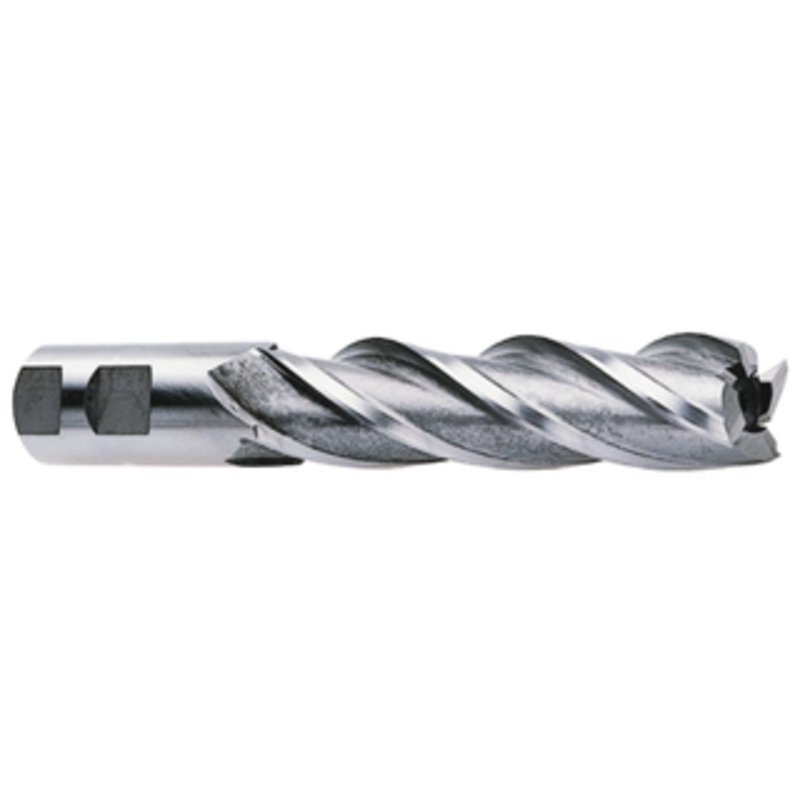 Precise 4 Flute H.S.S. Long Length Non-Center Cut Finishing End Mill, 5/16 Size, 3/8 Shank Diameter, 1-3/8 Length of Cut, 3-1/8 OAL