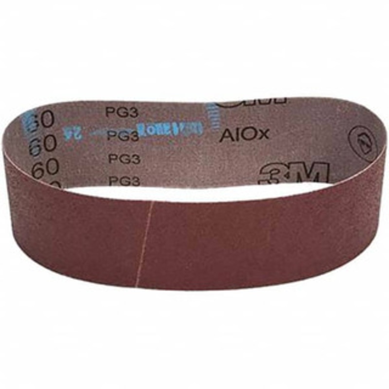 3M 3 Wide x 24 OAL, 60 Grit, Aluminum Oxide Abrasive Belt Aluminum Oxide, Medium, Coated, X Weighted Cloth Backing, Series 340D 7010292491 – 73219735