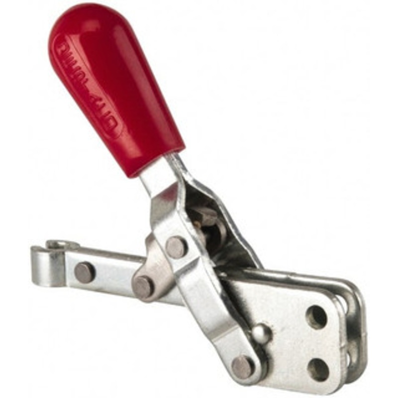 Destaco 200 Lb Holding Capacity, Vertical Handle, Manual Hold Down Toggle Clamp 65 Handle Movement, 105 Bar Opening, Solid Bar, Straight Base, Electro-Plated Zinc, Carbon Steel 202-B – 76988237