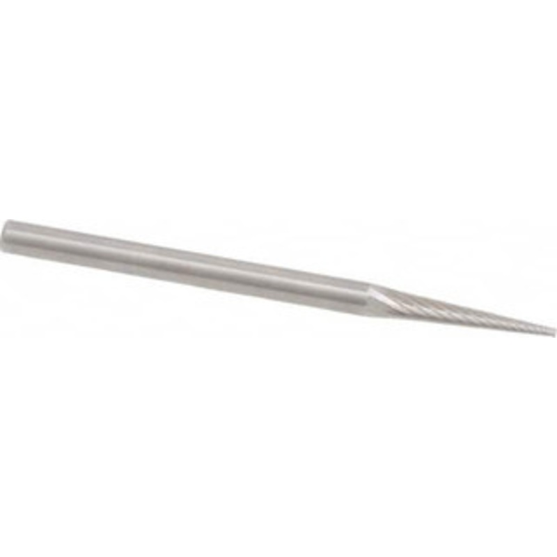 Made in USA 1/8 Cut Diam, 1/8 Shank Diam, Carbide Single Cut Cone Burr 2 OAL, 5/8 LOC SM-43-L2SC – 00451708