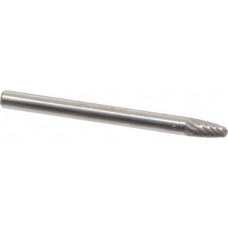 SGSPRO 1/8 Cut Diam, 1/8 Shank Diam, Carbide Single Cut Tree Burr with Radius Radius End, 1-1/2 OAL, 1/4 LOC 13675 – 05292933