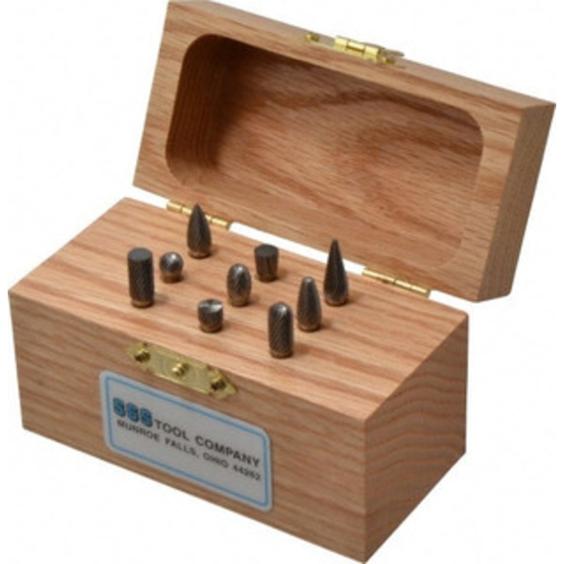 SGSPRO 9 Piece, 1/8 Shank Burr Set Tungsten Carbide, Multiple Head Shape 18208 – 05289772