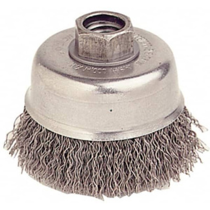 Weiler Abrasives 5 Diam 5/8-11 Threaded Arbor Stainless Steel Fill Cup Brush Crimped Wire, 0.02 Wire Diam, 1-1/4 Trim, 8,000 Max RPM 93655 – 03597747