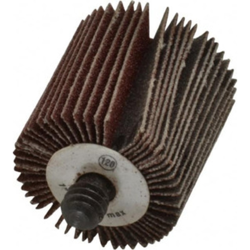 CGW Abrasives 1 Diam x 1 Face Width, Fine Aluminum Oxide Coated Mounted Flap Wheel 1/4-20 Threaded Mount, 120 Grit, 30,000 Max RPM 39967 – 01824143