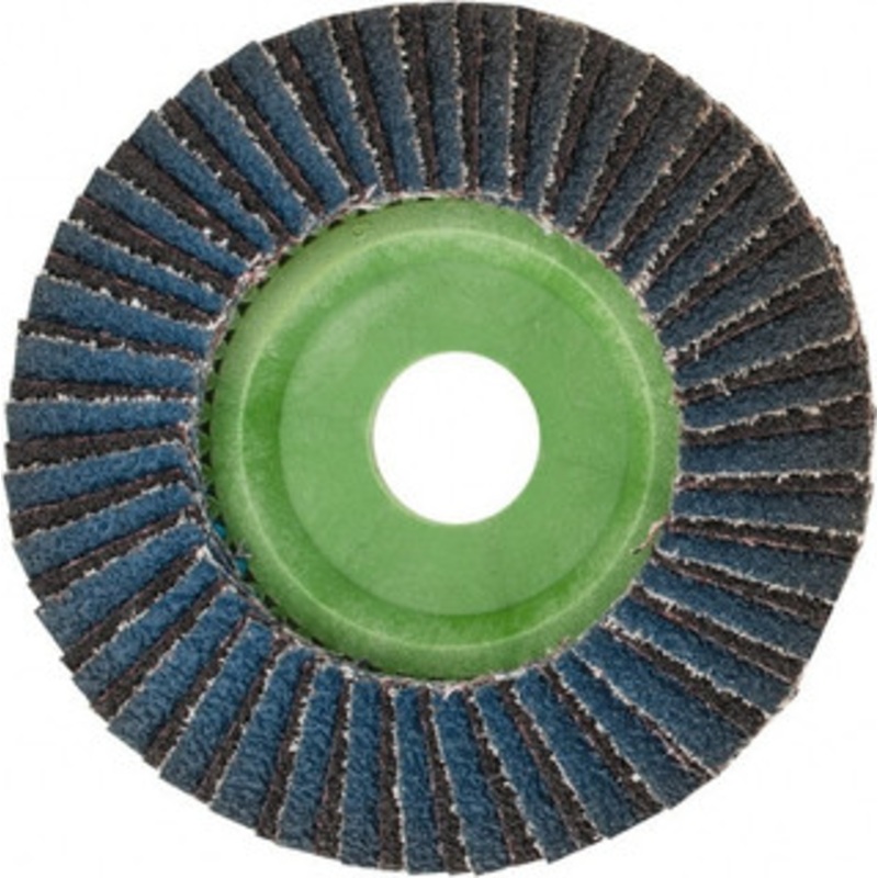 Norton 4-1/2 40 Grit 7/8 Center Hole Type 27 Ceramic Alumina Flap Disc Coarse Grade, Coated, Arbor Attachment, Polyester Backing, 13,300 RPM 66623399004 – 56275050