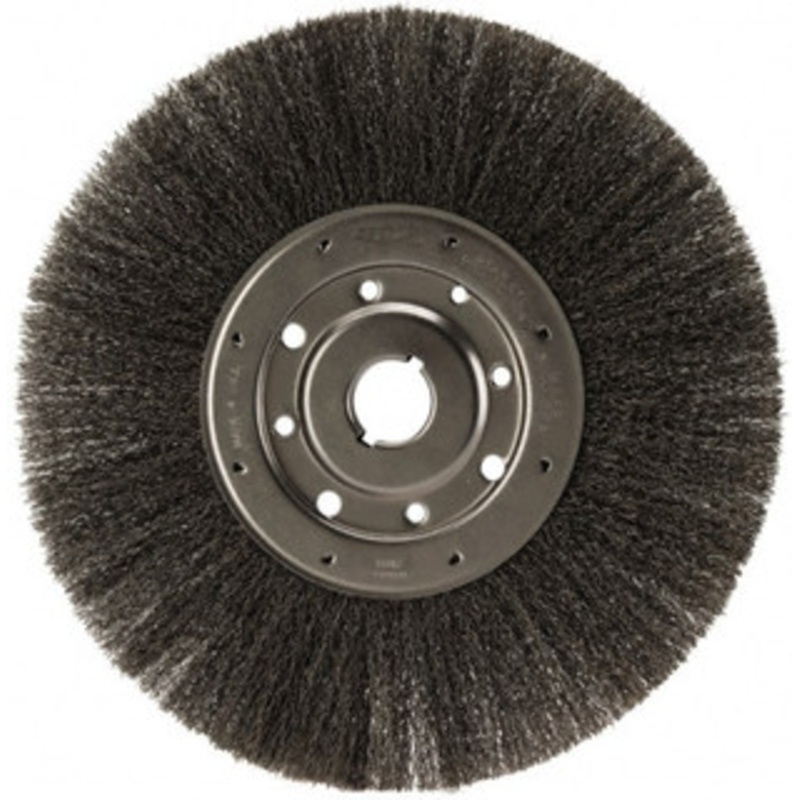Osborn 12 OD, 1-1/4 Arbor Hole, Crimped Steel Wheel Brush 1/2 Face Width, 3 Trim Length, 0.0104 Filament Diam, 3,000 RPM 0002141200 – 06081632