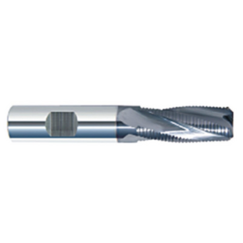 Rushmore USA 4 Flute Carbide AlTiN Coated Fine Pitch Roughing Single End Mill, 5/8 Size, 1-5/8 Length of Cut, 0.025 Chamfer, 3-1/2 Overall Length