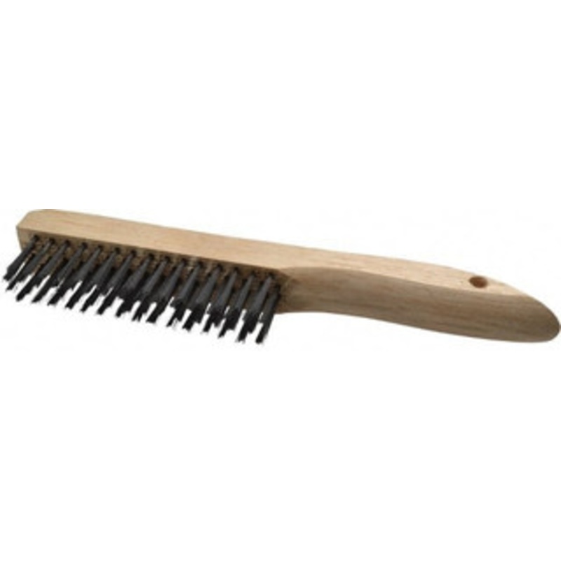 Weiler Abrasives 4 Rows x 16 Columns Shoe Handle Steel Scratch Brush 5 Brush Length, 10 OAL, 1 Trim Length, Wood Shoe Handle 98460 – 75851816