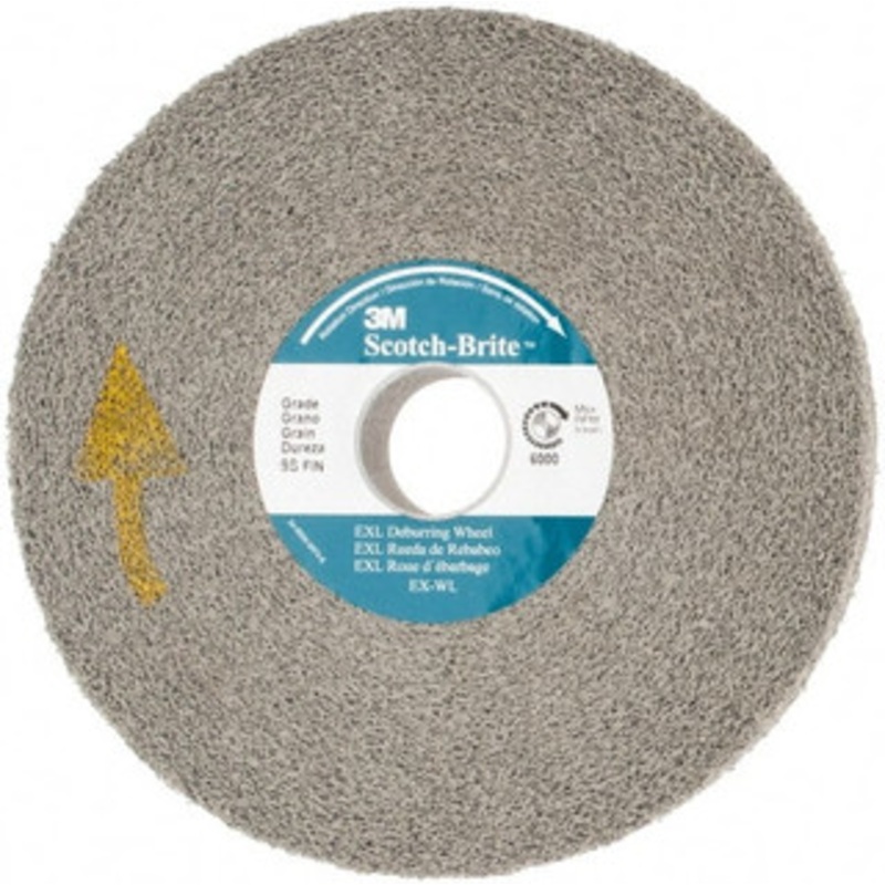 3M 6 Diam, 1 Face Width, 1 Center Hole, Fine Grade, Silicon Carbide Deburring Wheel Convolute, Hard Density 8 Grade, 6,000 RPM 7000000736 – 01722032
