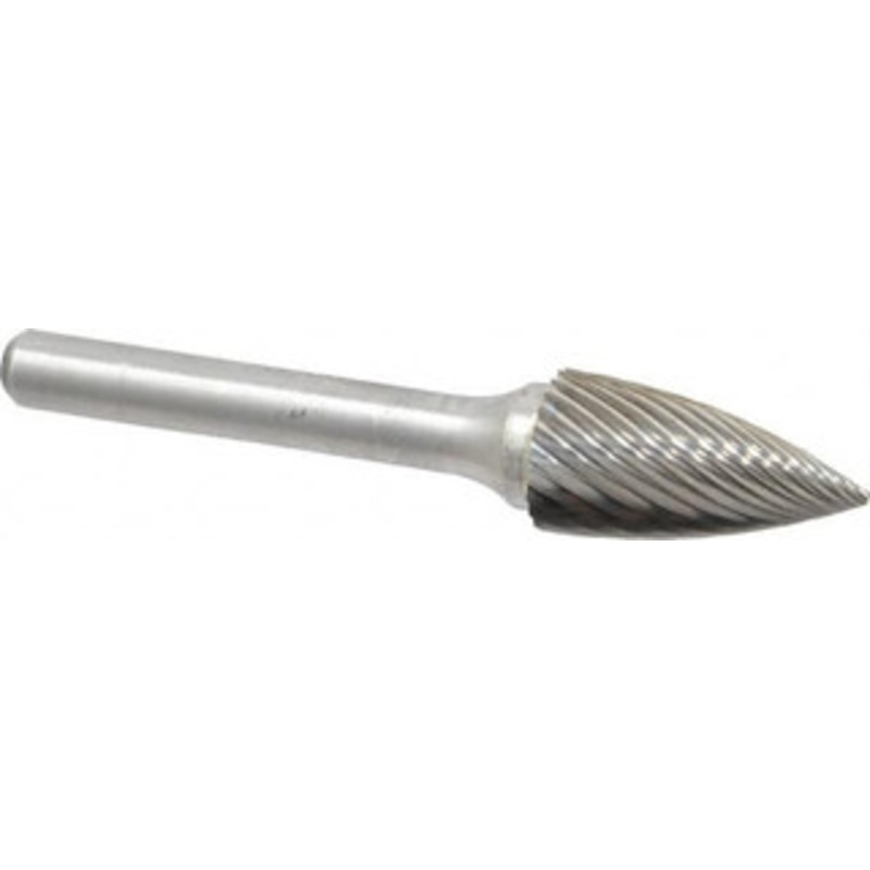 Atrax 1/2 Cut Diam, 1/4 Shank Diam, Carbide Single Cut Tree Burr Point End, 2-3/4 OAL, 1 LOC SG-5SC-ATX – 85286086