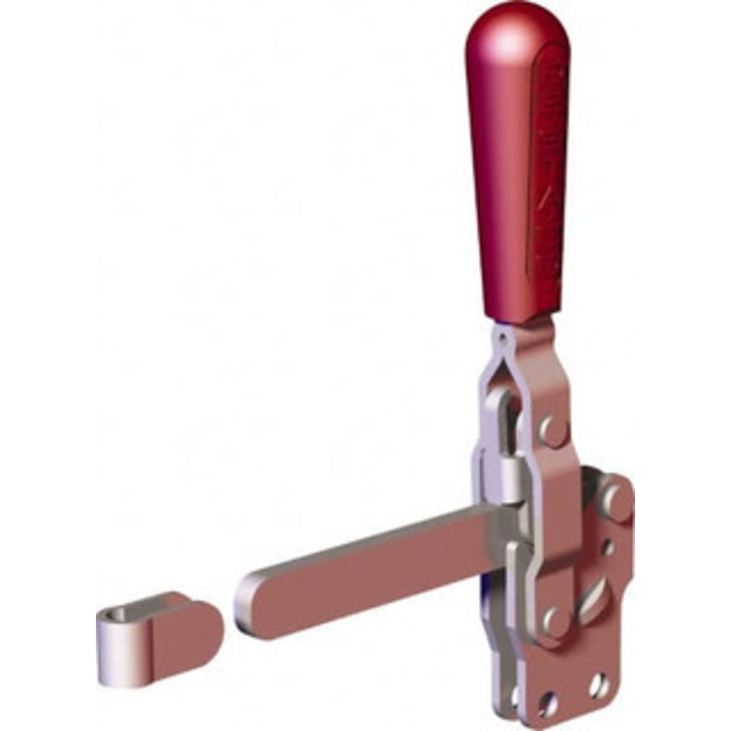 Destaco 499 Lb Holding Capacity, Vertical Handle, Manual Hold Down Toggle Clamp 57 Handle Movement, 99 Bar Opening, Solid Bar, Straight Base, Carbon Steel 207-LB – 44003275