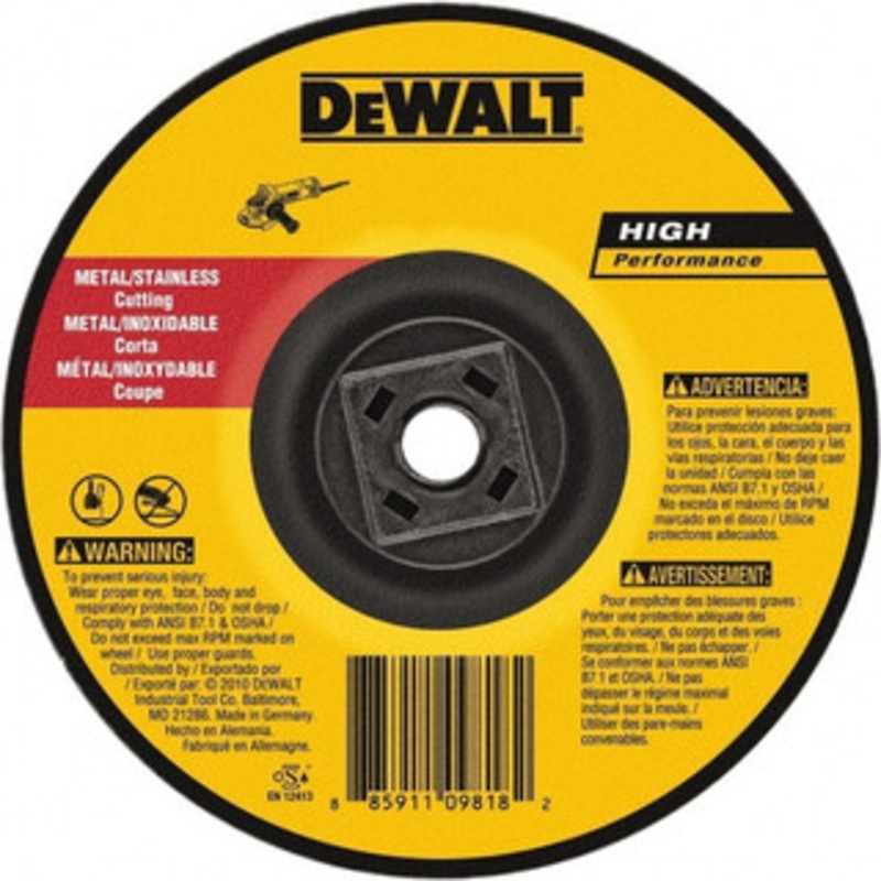 DeWALT 60 Grit, 4-1/2 Wheel Diam, Type 27 Depressed Center Wheel Aluminum Oxide, Resinoid Bond, 13,300 Max RPM DW8424H – 92051721