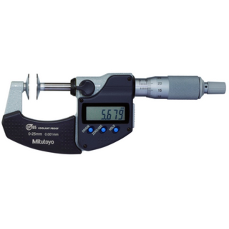 Mitutoyo Disk Micrometer, Digital, IP65, 25-50mm – 323-251-30