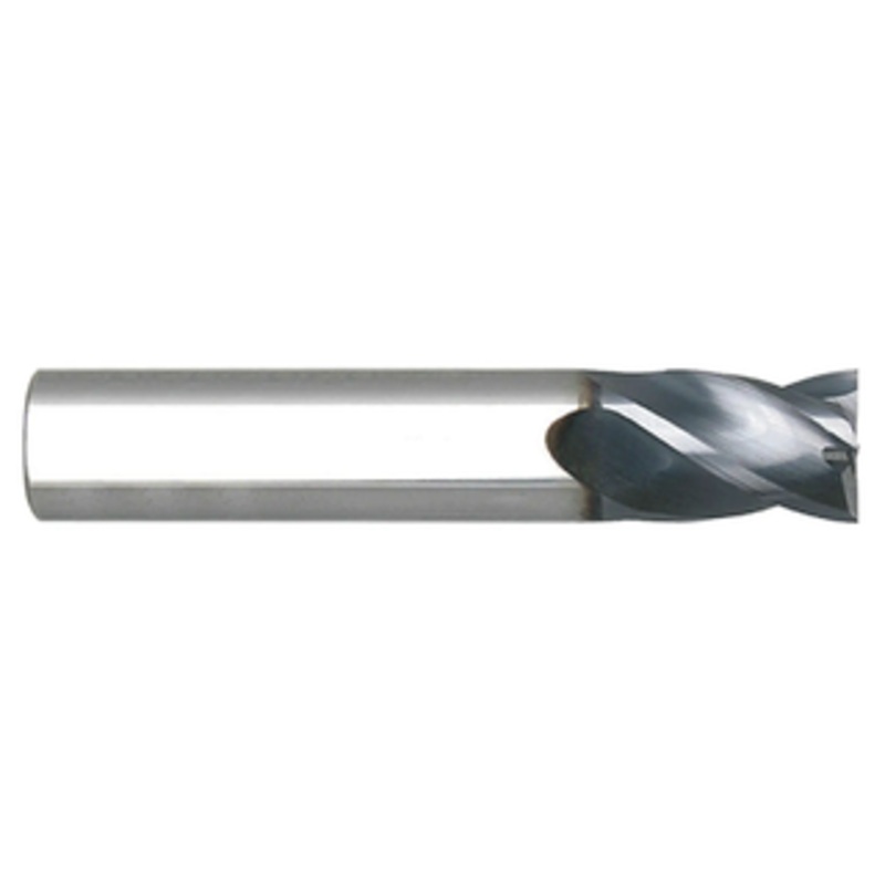 Niagara Cutter 4 Flute Stabilizer AlTiN Coated Carbide Square Corner Single End Mill, 1/4 Size & Shank Diameter, 1/2 Length of Cut, 2-1/2 Overall Length