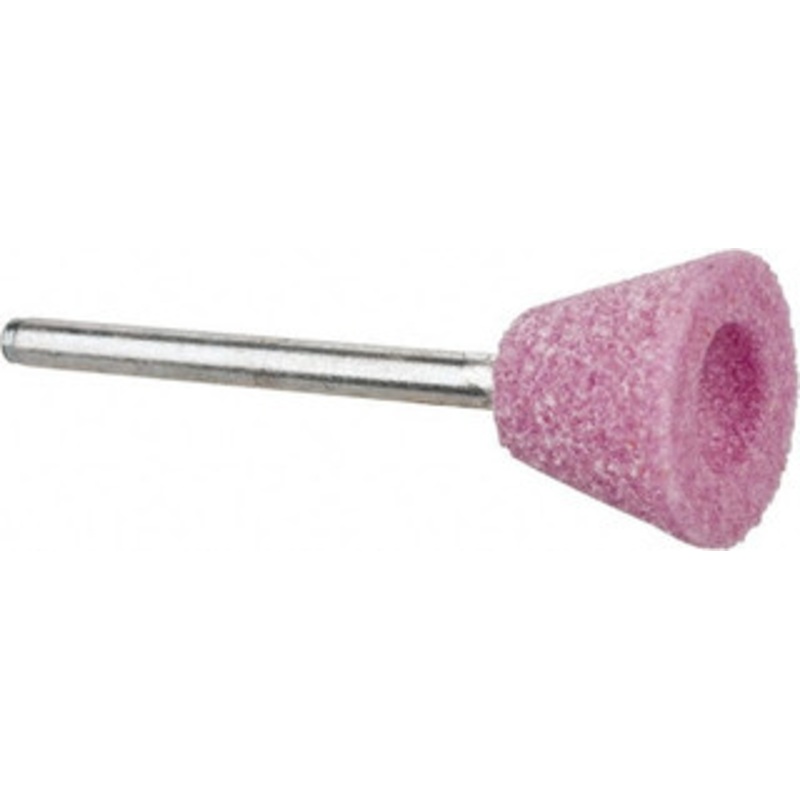 Tru-Maxx 5/8 Head Diam x 1/2 Thickness, B102, Inverted Cone Flat End, Aluminum Oxide Mounted Point Pink, Medium Grade, 60 Grit, 45,370 RPM 66253292087 – 89678569