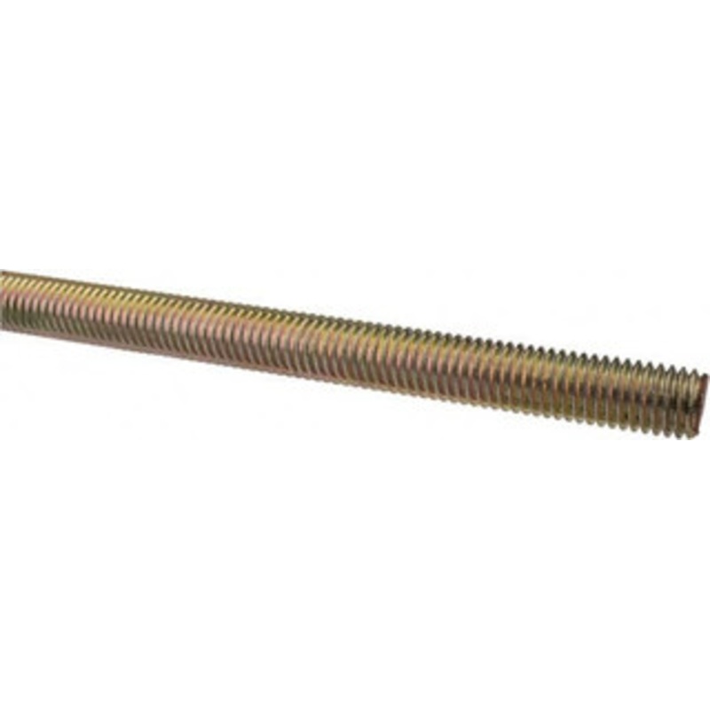 Value Collection 1/2-13 x 6 ft. Alloy Steel Threaded Rod Right Hand Thread, Yellow Zinc Plated Finish, UNC 07116 – 61219945
