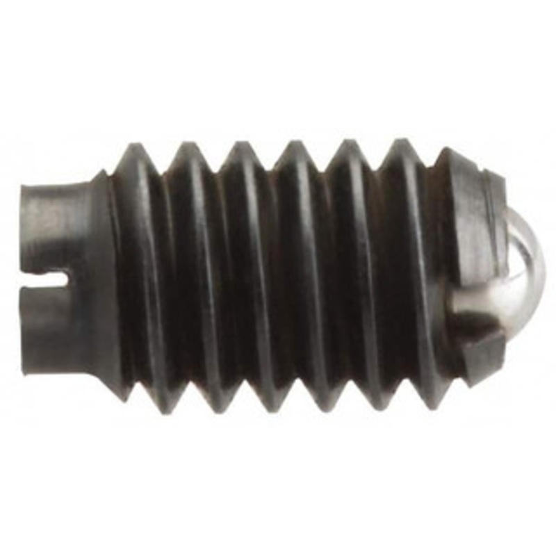 Vlier 5/8-11, 0.375 Ball Diam, 0.984 Body Length, 0.096 Max Ball Reach, Threaded Ball Plunger Stainless Steel Body, Stainless Steel Ball, 9 Lb Initial End Force, 18 Lb Final End Force, Locking Element SSB62N – 62121611