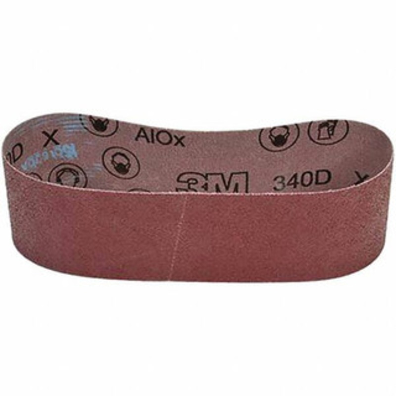 3M 3 Wide x 24 OAL, 50 Grit, Aluminum Oxide Abrasive Belt Aluminum Oxide, Coarse, Coated, X Weighted Cloth Backing, Series 240D 7010360813 – 73219727