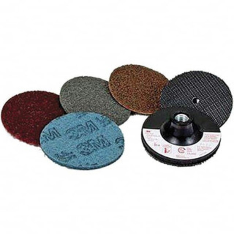 3M 5 Piece, 4 Disc Diam, Abrasive Disc Kit Nonwoven, Coarse, Medium, Very Fine, Super Fine Grade, Aluminum Oxide\xB6Silicon Carbide 7000120831 – 03051471