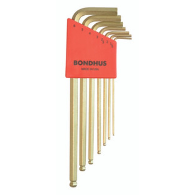 Bondhus 7 Piece 14K GoldGuard Gold Plate Balldriver L-Wrench Set 38092