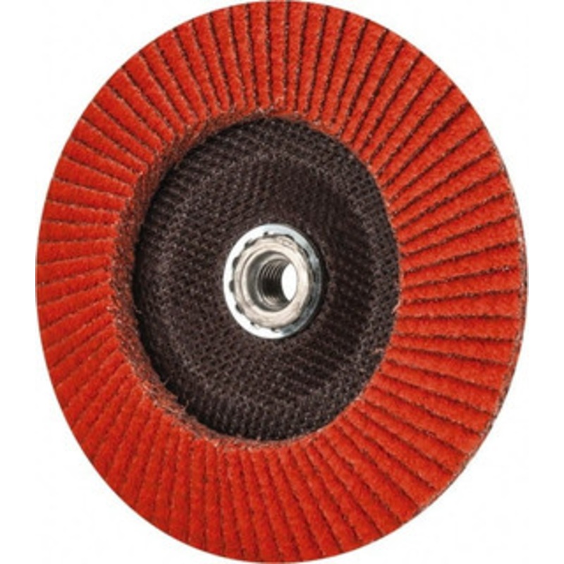Norton 7 36 Grit 5/8-11 Center Hole Type 29 Ceramic Flap Disc Very Coarse Grade, Coated, Arbor Attachment, Fiberglass Backing, 8,500 RPM 66261183498 – 83834119
