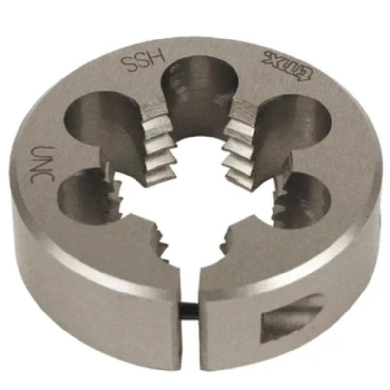 TMX Metric Right Hand M2 H.S.S. Adjustable Round Split Die, 10mm-1.25mm Thread Size, 1 O.D.