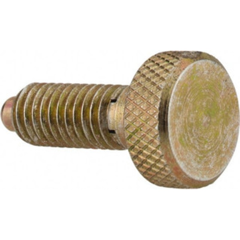 Vlier M6x1.0, 0.512 Thread Length, 0.118 Max Plunger Diam, 1 Lb Init to 4 Lb Final End Force, Knob Handle Plunger Knurled Knob, 0.63 Body Length, 0.512 Length Under Head/Shoulder, 0.118 Plunger Projection SLM6 – 62124078