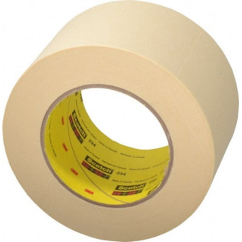 3M 3 Wide x 180 ft. Long x 5.9 mil Tan Paper Masking Tape Rubber Adhesive, 27 Lb/In Tensile Strength, Series 234 7000048945 – 02999514