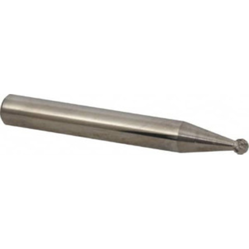 Atrax 1/8 Cut Diam, 1/4 Shank Diam, Carbide Double Cut Ball Burr Radius End, 2 OAL, 3/32 LOC SD-12DC-ATX – 85287902