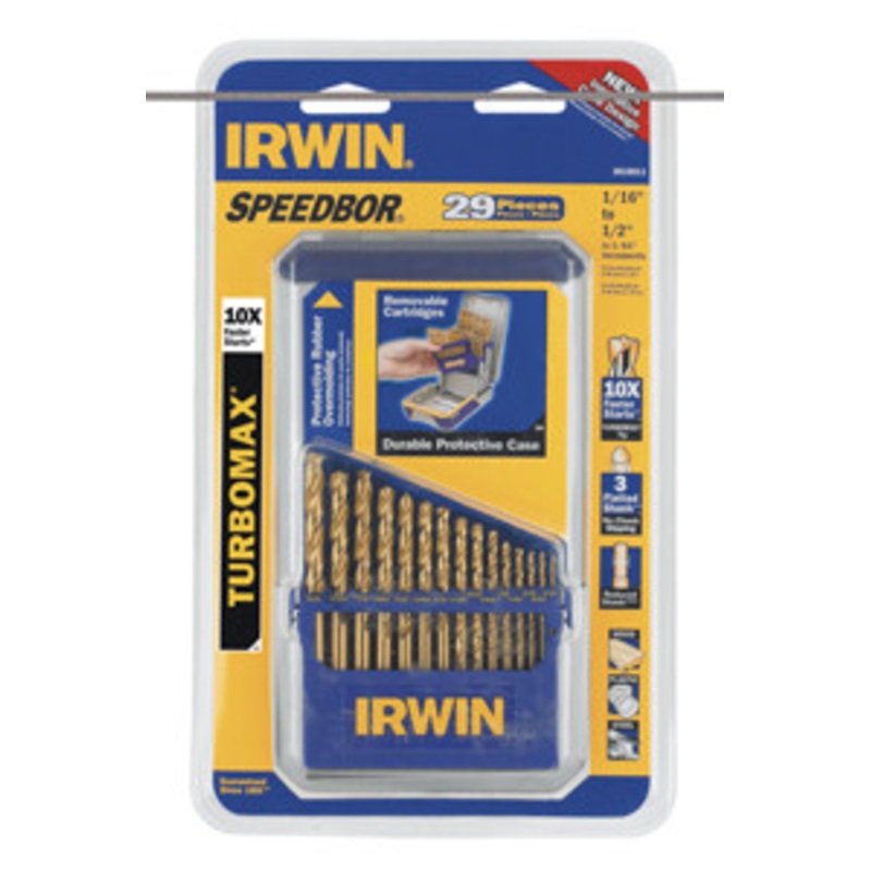 IRWIN 29 Piece Titanium Turbomax Speedbor Drill Bit Set – HA3018011
