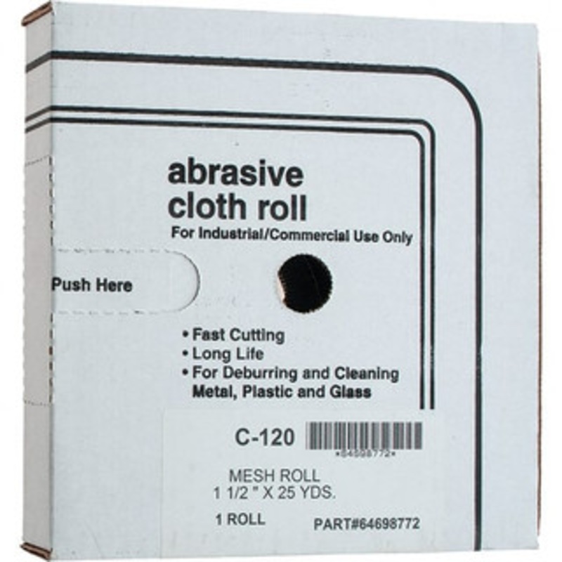 Made in USA 1-1/2 x 25 Yd 120 Grit Silicon Carbide Shop Roll Medium Grade, Screen Roll Backing 307130 – 64698772