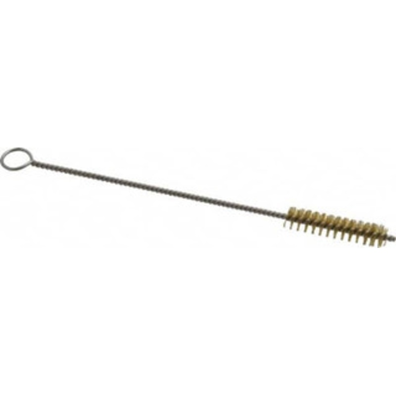 PRO-SOURCE 1 Long x 7/32 Diam Brass Twisted Wire Bristle Brush Single Spiral, 4 OAL, 0.003 Wire Diam, 0.062 Shank Diam 04992 – 03716214