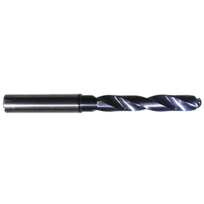 Rushmore USA Solid Carbide AlTiN 8XD Coolant Thru Drill, 17/64 Size, 0.2656 Decimal Size, 0.315 Shank Diameter 2.992 Flute Length, 4.48 Overall Length