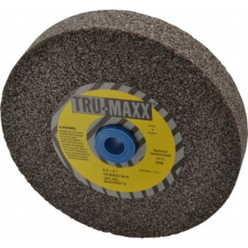 Tru-Maxx 36 Grit Aluminum Oxide Bench & Pedestal Grinding Wheel 6 Diam x 1 Hole x 1 Thick, 5410 Max RPM, O Hardness, Very Coarse Grade , Vitrified Bond 66253269712 – 70180922