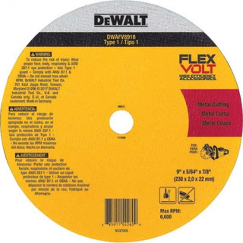 DeWALT 9 x 5/64, 7/8 Hole 36 Grit Ceramic Cutoff Wheel Medium Grade, Reinforced, 6,500 Max RPM, Use with Circular Saws DWAFV8918 – 11680881