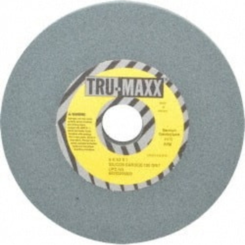 Tru-Maxx 120 Grit Silicon Carbide Bench & Pedestal Grinding Wheel 6 Diam x 1 Hole x 1/2 Thick, 5410 Max RPM, K Hardness, Fine Grade , Vitrified Bond 66253255200 – 85642346