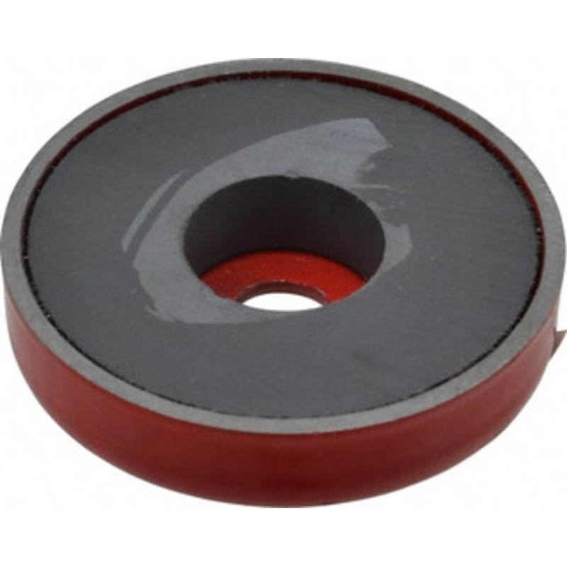 Value Collection 10-24 Tap, 10 kg Average Pull Force, 2 Diam, 3/8 High, Ceramic Pot Magnet Red, 0.34 Countersunk Hole MP0657 – 84396316